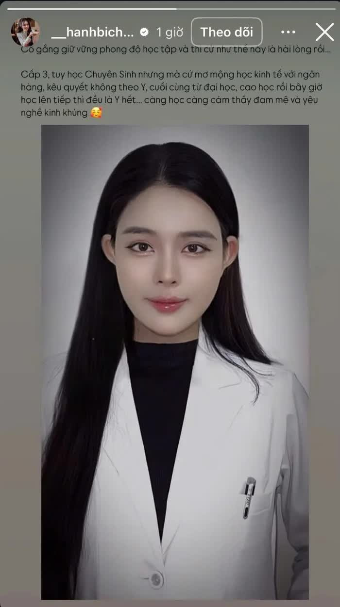 Theo chia sẻ từ Trần Bích Hạnh, cô đã theo học chuyên Sinh ngay từ bậc trung học phổ thông. Tuy từng "mơ mộng" theo đuổi các ngành kinh tế, ngân hàng, nhưng sau cùng, đam mê với lĩnh vực Y khoa đã thôi thúc cô lựa chọn con đường hoàn toàn khác biệt. Từ đại học đến cao học, và sắp tới là các bậc học chuyên sâu hơn, Bích Hạnh đều trung thành với ngành Y.