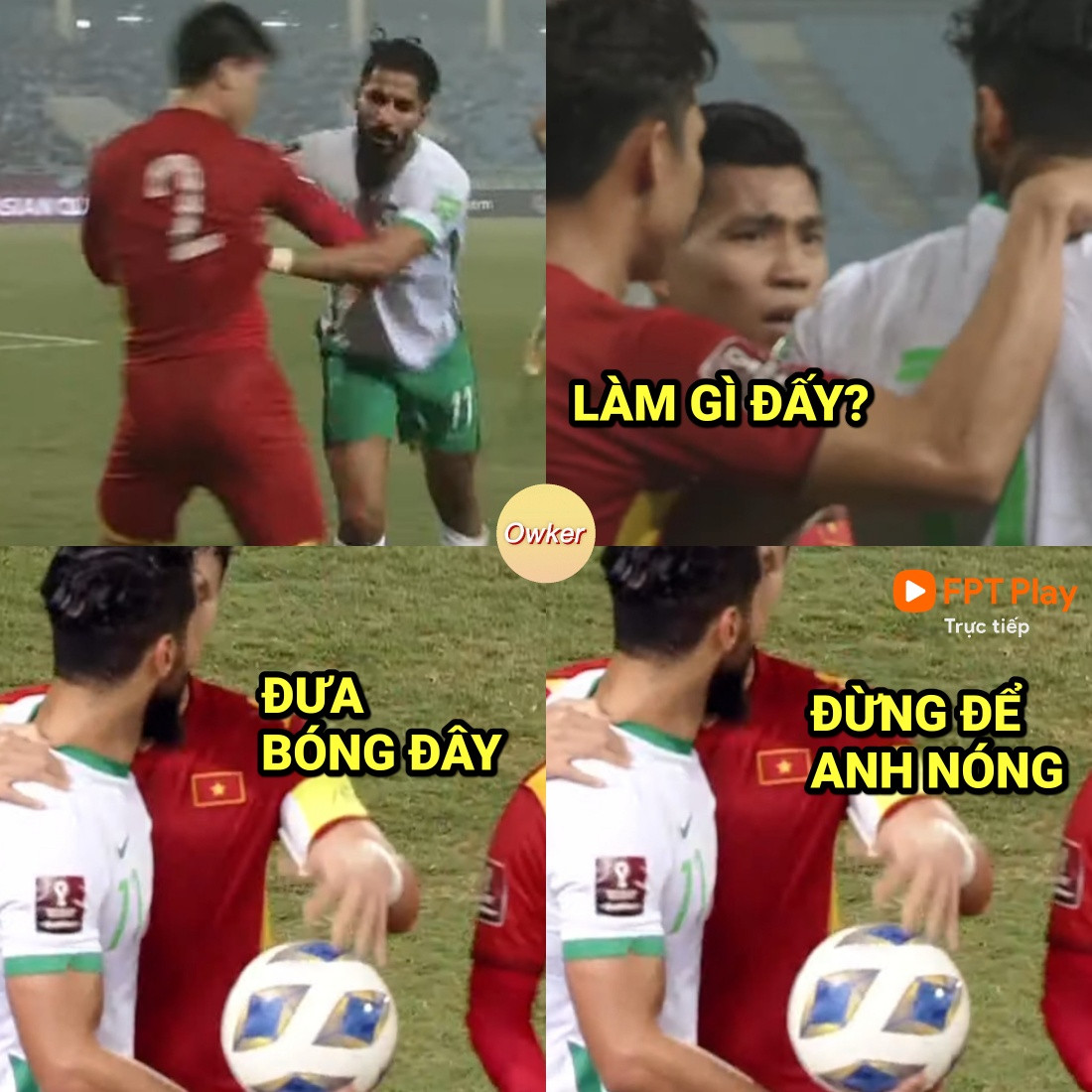 Trận đấu dần nóng lên khi những tình huống cà khịa của các cầu thủ Ả Rập Xê-út vấp phải sự phản ứng mạnh mẽ đến từ các cầu thủ Việt Nam.