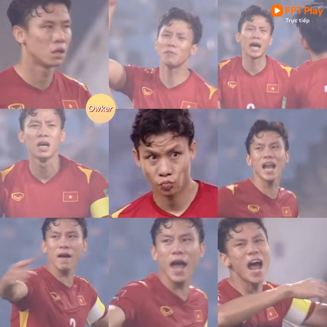 "1001" biểu cảm của đội trưởng Quế Ngọc Hải đã được netizen ghi lại.