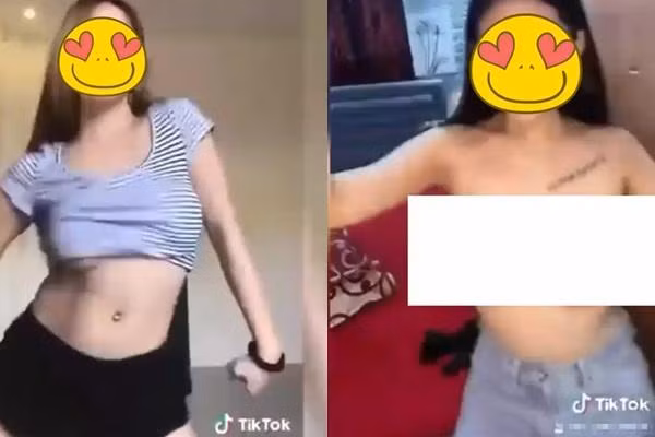 Trước trào lưu vén áo lắc hông, trên các kênh TikTok không ít bạn trẻ còn "lăng xê" cho một trend phản cảm khác đó là khoe vòng 1 nở nang.