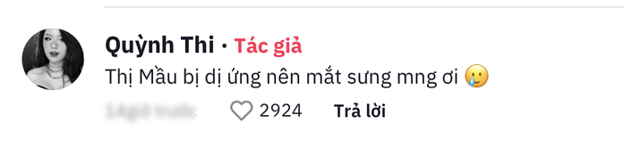 Theo tiết lộ của Quỳnh Thi, lần đu trend này đang trong lúc mắt cô nàng sưng to, đỏ hết cả lên do bị dị ứng, thế nhưng chút khuyết điểm tạm thời này vẫn không "dìm được" nhan sắc của cô nàng.