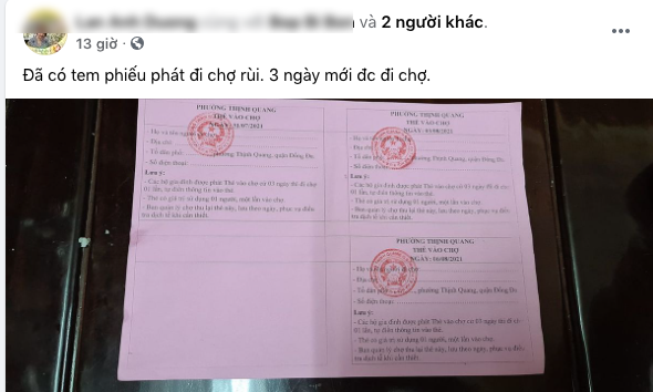 Không ít bạn trẻ đăng tải khoe gia đình mình đã có thẻ đi chợ.