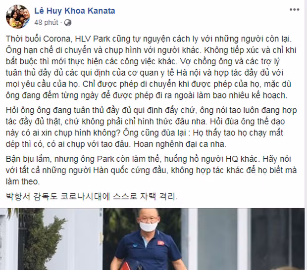 HLV Park Hang Seo tu cach ly phong COVID-19 du suc khoe binh thuong-Hinh-2