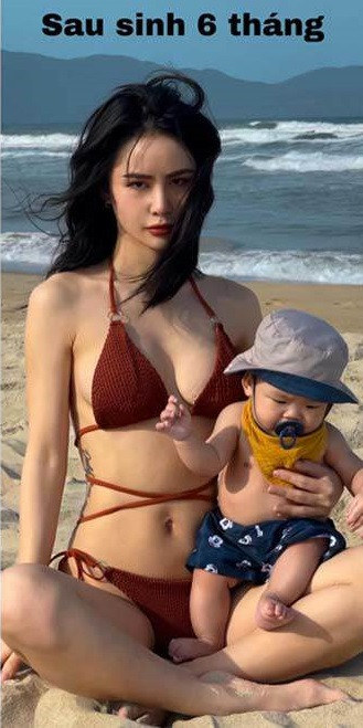 Thanh Nga có một thai kỳ khỏe mạnh, “vượt cạn” thành công mà không để lại một cơ thể sồ sề, tàn tạ như nhiều bà mẹ khác.