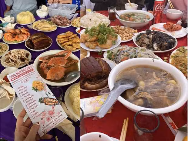 Trước đó, cũng có những mâm cỗ cưới nhận được sự quan tâm của đông đảo cư dân mạng, điển hình là mâm cỗ cưới ở Quảng Ninh với sự xuất hiện của rất nhiều món hải sản.