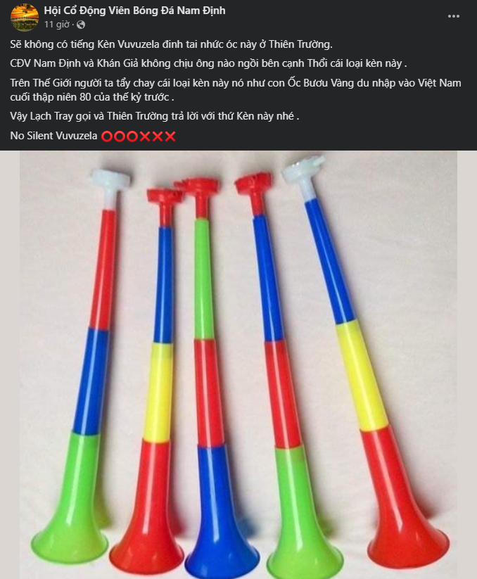 Doi tuyen Viet Nam dau Syria: CDV Nam Dinh “cam” ken Vuvuzela vao san