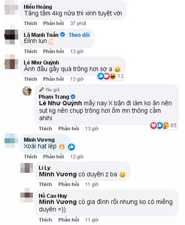 Ngoài những ý kiến ngợi khen nhan sắc, rất nhiều dân mạng vào khuyên Xoài Non không nên ăn uống kiêng cữ quá bởi sắc vóc hot girl đã quá gầy rồi.