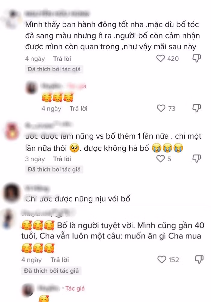 Có thể nói, dù chỉ là những hành động nhỏ nhưng nó thực sự ẩn chứa vô vàn tình yêu thương của các ông bố dành cho cô công chúa nhà mình. Đối với bố, kể cả khi đã lớn thì gái yêu luôn bé bỏng. Bạn có cảm nhận thế nào về câu chuyện trên, hãy để lại bình luận nhé!