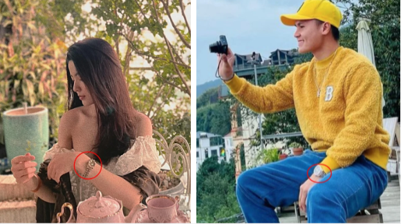 Chưa hết, đồng hồ được Thanh Huyền sử dụng gần đây na ná với chiếc đồng hồ yêu thích của Quang Hải