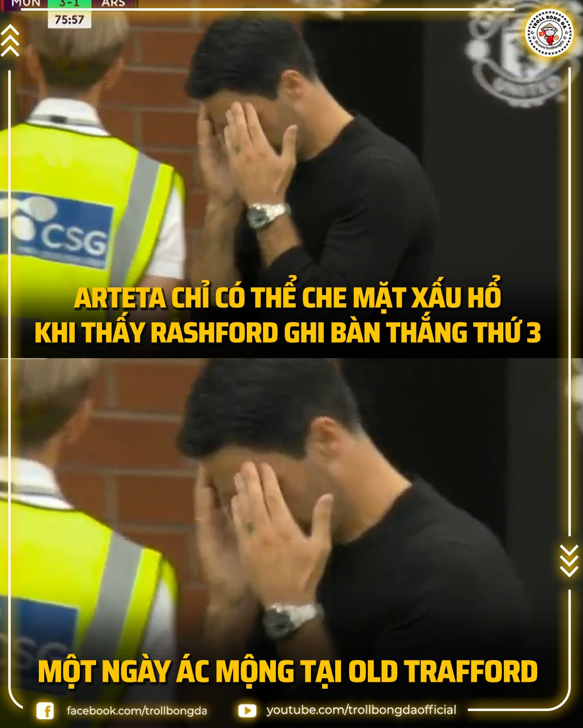 HLV Arteta hưng phấn 5 vòng đầu tại EPL nhưng khi đến Old Trafford mọi chuyện đã khác.