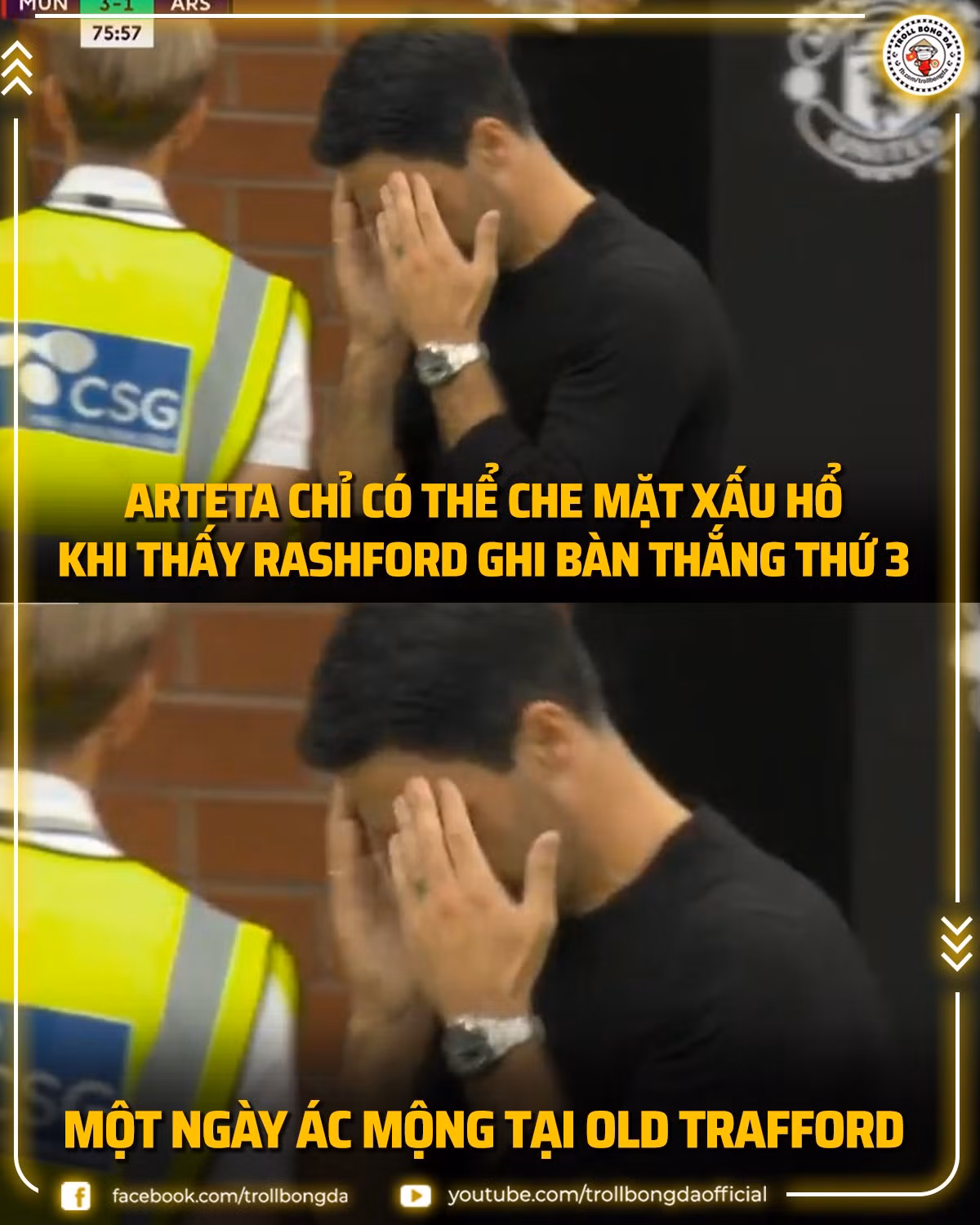 HLV Arteta hưng phấn 5 vòng đầu tại EPL nhưng khi đến Old Trafford mọi chuyện đã khác.