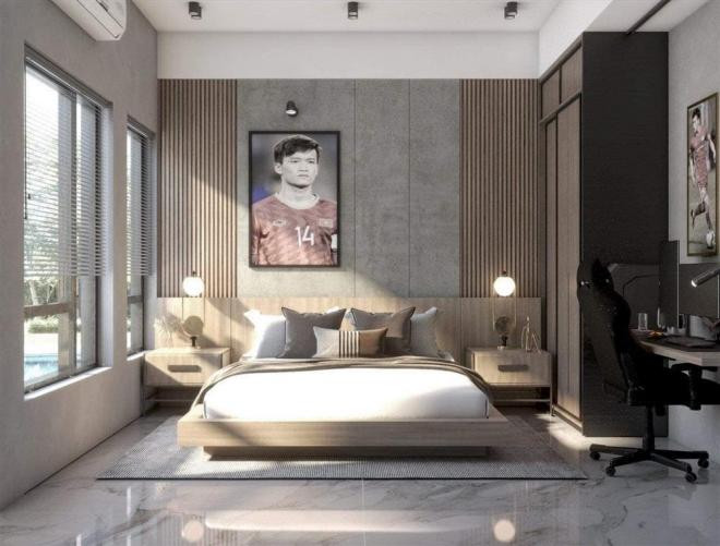 Nhà Hoàng Đức được xây dựng rất khang trang, với tông màu trắng chủ đạo.