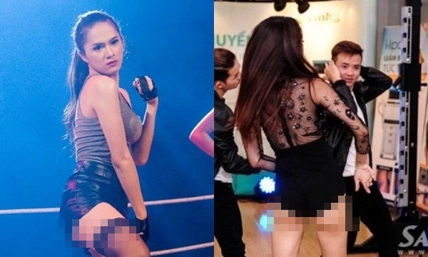 Tuy nhiên, Hoa hậu Chuyển giới Quốc tế cũng từng bị mất điểm vì những chiếc quần ngắn phản cảm. Thiết kế ngắn đã làm Hương Giang bị lộ vòng 3 hớ hênh, thiếu tinh tế.