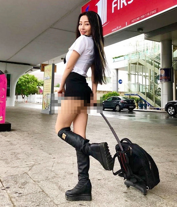 Hưởng ứng mốt quần ngắn 5 phân, thế nhưng Ngân 98 lại nhận cái kết đối lập các đàn chị.