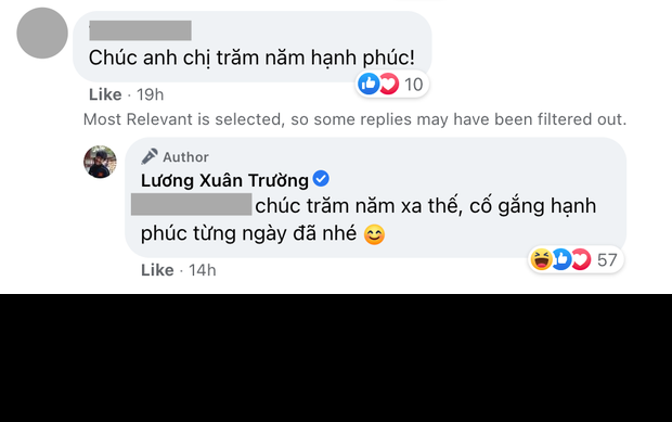 Bên dưới phần bình luận, rất nhiều netizen cũng để lại lời chúc phúc cho vợ chồng Xuân Trường cũng như "giục" cả hai mau chóng tiến hành đám cưới trong mơ.