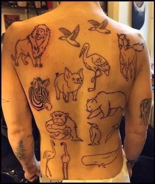 Vì muốn tiết kiệm tiền đi chơi sở thú mà chàng trai quyết định biến lưng mình thành nơi trưng bày.