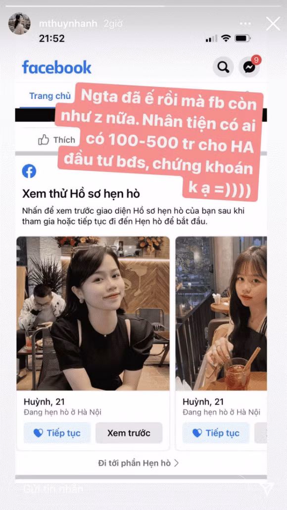 Ngay sau đó, nhiều người đã bắt trend và chia sẻ giống cô gái Đoan Minh về việc đòi được bạn trai cho tiền đầu tư bất động sản và chứng khoán, điển hình trong số đó có cả Huỳnh Anh - bạn gái cũ cầu thủ Quang Hải.