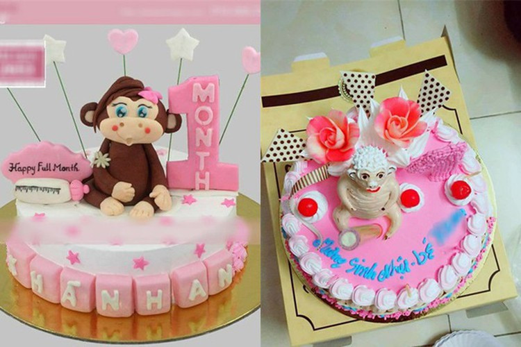 Bánh đặt trên mạng xinh đẹp lung linh bao nhiêu thì sản phẩm lại trở thành "thảm họa" bấy nhiêu.
