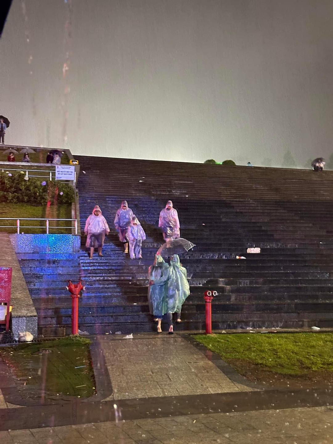 Nhiều bạn trẻ vẫn bất chấp thời tiết mưa gió để tới quảng trường Đà Lạt vì đã lỡ đến đây.