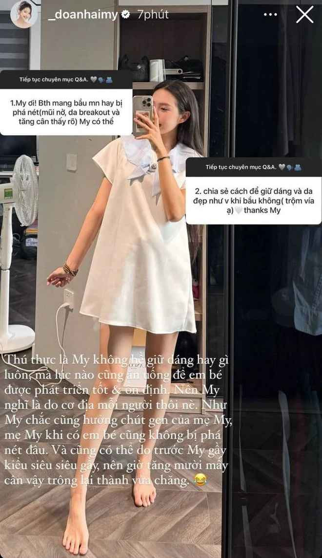 Được biết, mẹ của Doãn Hải My đã ở độ tuổi U50 nhưng vẫn kiên trì tập thể thao, đặc biệt là bộ môn yoga và kết hợp với các phương pháp ăn uống khoa học để giữ gìn sắc vóc trẻ trung "trường tồn" theo thời gian.