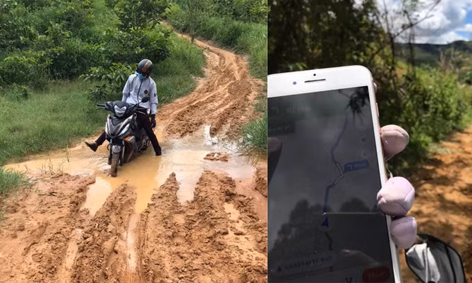 Mang trong mình sự hào hứng khám phá địa điểm mới và xem bản đồ rất kĩ nhưng “chị Google” lại đưa chàng trai và bạn của mình vào một con ngõ nhỏ, xung quanh toàn rác trông rất vắng vẻ.