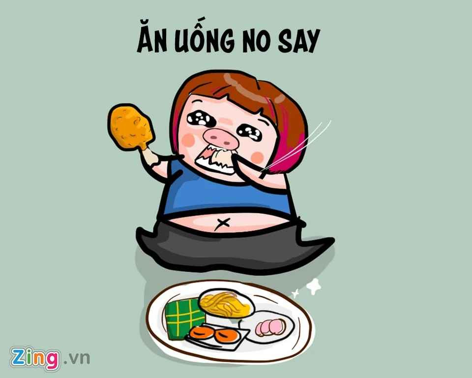 Trước cảnh "mâm cao cỗ đầy" ngày Tết, những người hay bị chê "thừa mỡ" cũng không thể cưỡng lại được.