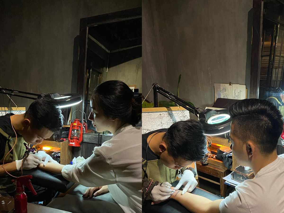 Để kỉ niệm "nhặt" được nhau trong game ra đời thật, cặp đôi này còn xăm kỉ niệm ở vị trí giống hệt nhau.