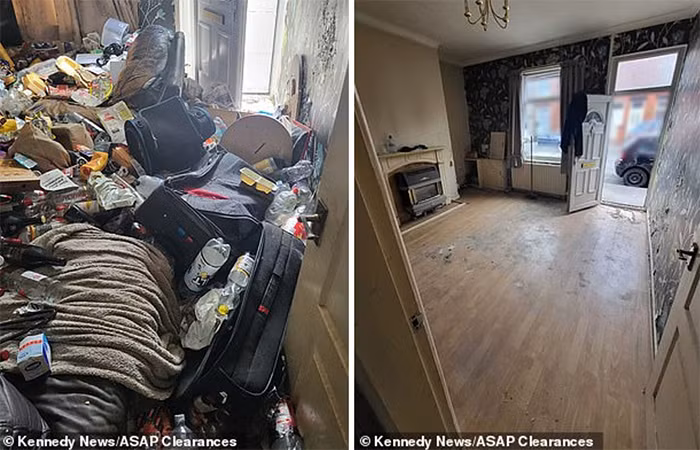 Tôi nghĩ họ chỉ để lại một khoảng trống nhỏ trên ghế sofa để có thể ngồi. Bãi rác cao đến thắt lưng của chúng tôi gồm rất nhiều loại chai có cồn, có ga khác nhau xuất hiện xung quanh, cũng có chất thải thực phẩm nói chung, quần áo và đồ gia dụng”. Wayne cho biết thêm.