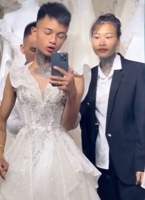 Hình ảnh "hoán đổi" này đã khiến dân dân mạng bất ngờ bởi hiếm có đôi vợ chồng trẻ nào lại có ý tưởng độc lạ như vậy.