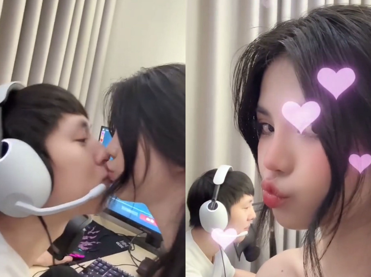 Theo đó, khi ông xã đang stream bình thường, Mai Dora vào phòng. Với phong cách táo bạo của mình, nữ MC không hề e ngại việc thể hiện tình cảm một cách mãnh liệt trước ống kính.