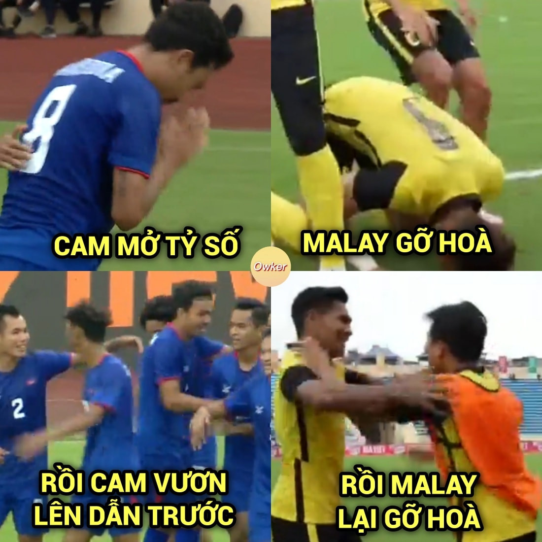 Trận đấu giữa U23 Malaysia và U23 Campuchia khiến nhiều người bất ngờ khi đội bị đánh giá yếu hơn lại khiến đội cửa trên phải bám đuổi.