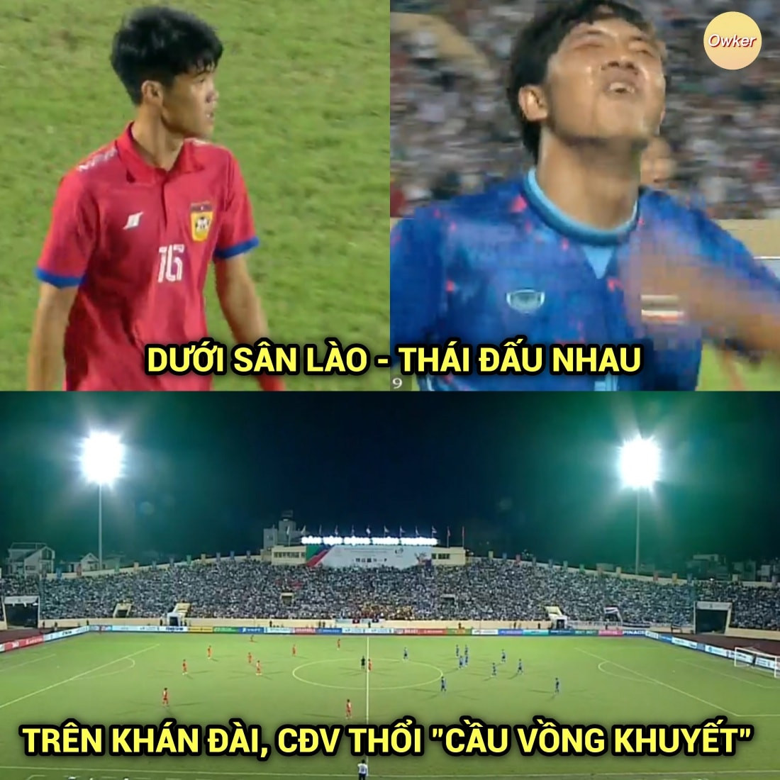 Dưới sân các cầu thủ thi đấu căng thẳng, trên khán đài CĐV thổi nguyên bản hit "cầu vồng khuyết".