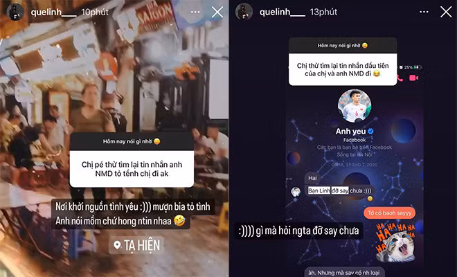 Hot girl sinh năm 2000 đăng ảnh mặc áo đấu số 18 (số áo của Nhâm Mạnh Dũng) và cổ vũ: “Việt Nam cứ hết mình là được rồi”. Bên cạnh đó, Quế Linh đã có những chia sẻ với người hâm mộ về chuyện tình đẹp của mình.