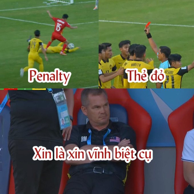 Chiếc thẻ đỏ, 1 quả 11m khiến U23 Malaysia tan hoang trước sức mạnh của U23 Việt Nam.