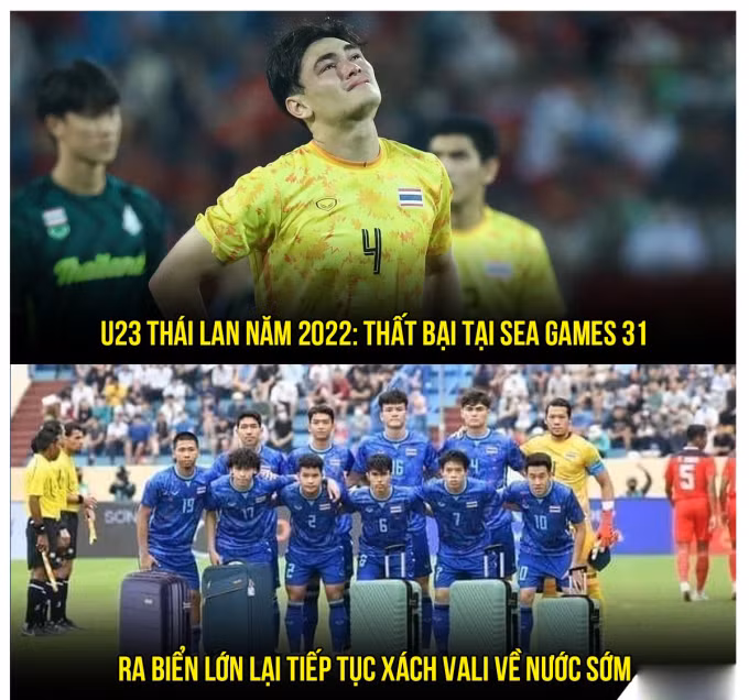 Thất bại trước U23 Việt Nam tại SEA Games 31, ít ngày sau U23 Thái Lan lại phải xách vali sớm về nước.