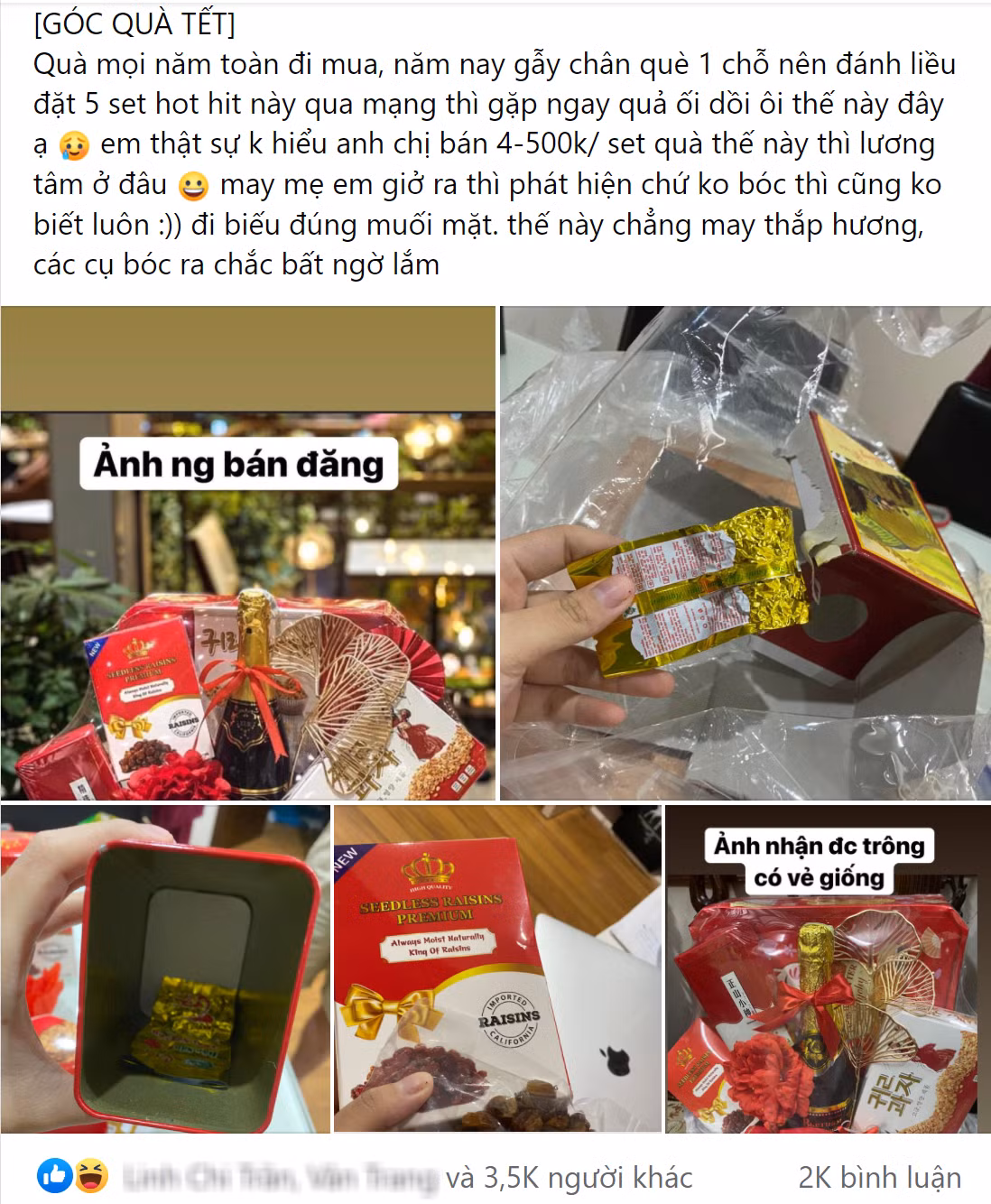 Thứ trình bày trên mạng và lúc nhận về thật là khác nhau.