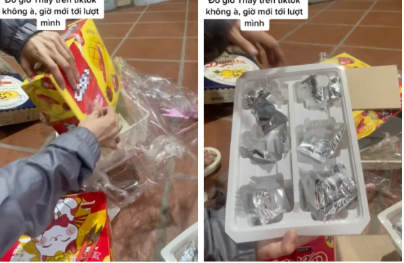 Hộp bánh cuối cùng cũng rơi vào tình cảnh tương tự. Các hộp bánh đều kèm theo một tấm bìa cứng để đánh lừa người mua