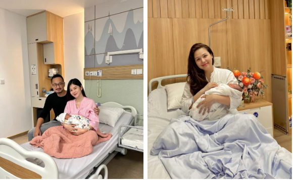 Cụ thể Phanh Lee sinh con trai thứ 2 được 7 tháng còn em bé đầu lòng nhà MC Thu Hoài mới được hơn 4 tháng.