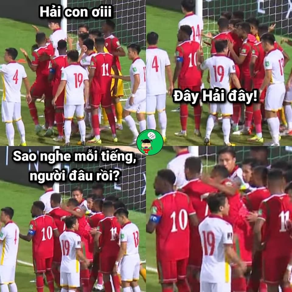 Cách vây kín khung thành đội tuyển Việt Nam ở cự ly gần của các cầu thủ Oman trong tình huống phạt góc phát huy tác dụng trong bàn thắng nâng tỷ số lên 2-1 cho đội bóng Tây Á.