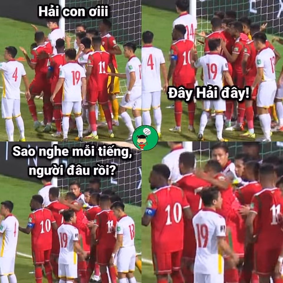 Cách vây kín khung thành đội tuyển Việt Nam ở cự ly gần của các cầu thủ Oman trong tình huống phạt góc phát huy tác dụng trong bàn thắng nâng tỷ số lên 2-1 cho đội bóng Tây Á.