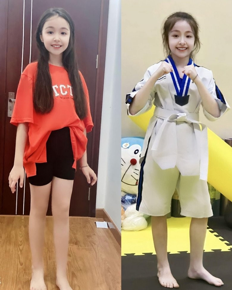 Đáng chú ý, dân mạng không khỏi bất ngờ khi nhìn thấy ngoại hình của Cadie Mộc Trà. Chỉ trong thời gian ngắn, cô bé cao lớn thấy rõ.