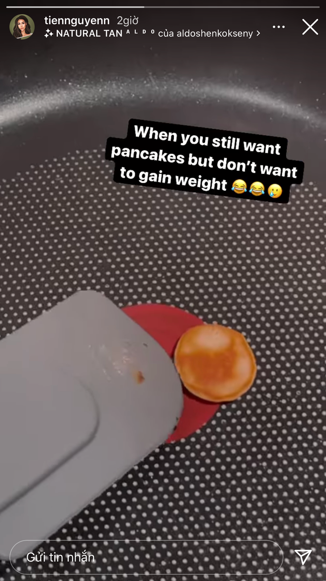 Những món ăn của rich kid Việt - Tiên Nguyễn khá đa dạng, từ pancakes đến crepe đều đủ cả. Thậm chí, cô nàng còn sáng tạo ra chiếc pancakes nhỏ xíu chỉ vì không muốn tăng cân.