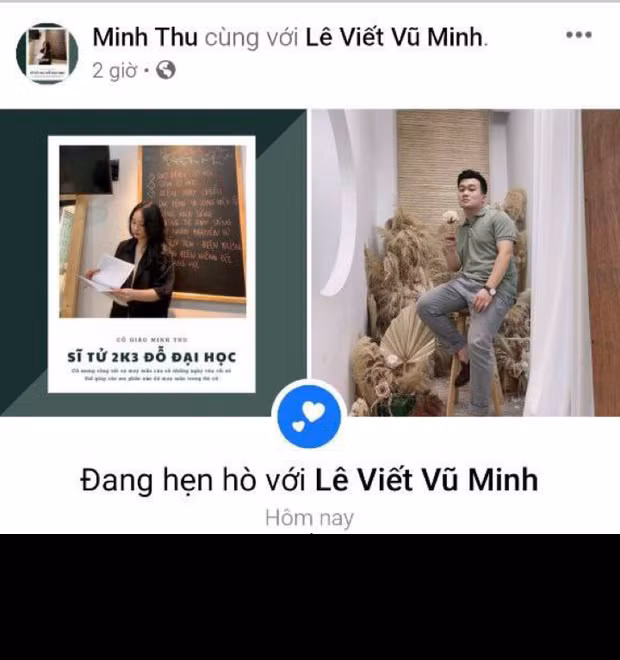Cụ thể, trên trang cá nhân cô nàng Minh Thu công khai chuyện hẹn hò với một nhân vật khá nổi tiếng trên mạng đó là Minh Vẹo - trưởng nhóm hài WeLax nổi tiếng trên MXH.
