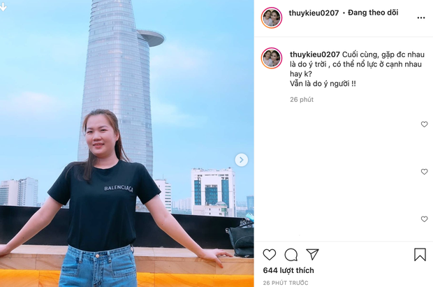 Nếu là người chăm lướt Instagram, hẳn bạn sẽ nhận ra dạo này trợ lý Ngọc Trinh có những màn "thả thính" siêu bén. Mới đây, Thúy Kiều khiến nhiều người bất ngờ khi đăng loạt ảnh với dòng triết lý: Cuối cùng gặp được nhau là do ý trời, có thể nỗ lực ở cạnh nhau hay không vẫn là do ý người.