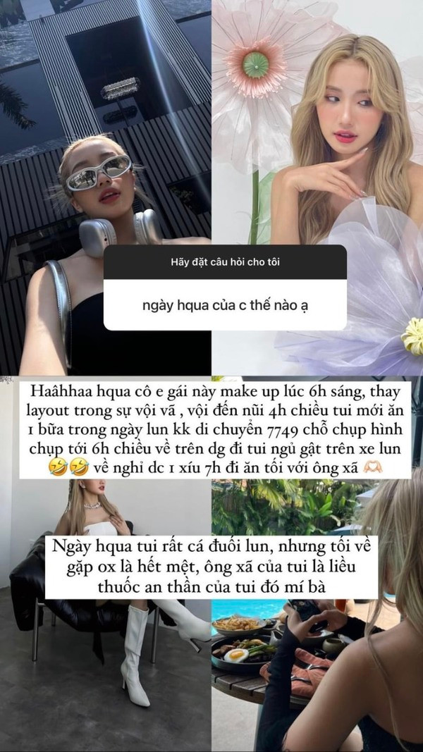 Ngay sau khi nhận được câu hỏi, Huyền 2k4 không cảm thấy khó chịu về vấn đề này, ngược lại, cô thấy khá bất ngờ bởi lẽ đây là lần đầu tiên có người nói ông xã mình già.