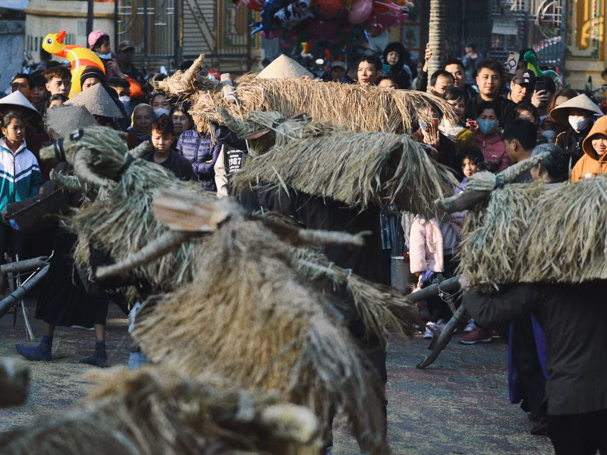 Lễ hội "Trâu rơm bò rạ" là lễ hội đặc trưng của nền văn minh lúa nước khu vực đồng bằng sông Hồng.