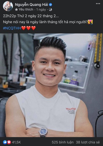 Nghi vấn Quang Hải có tình mới bắt đầu rộ lên từ dòng hashtag lạ "#NCQTHH" cùng 3 trái tim đỏ chót được anh đăng tải trong ngày 22/2. Nhiều người khi ấy đoán rằng đó là tên viết tắt của Nguyễn Quang Hải (N.Q.H) được lồng ghép với 3 chữ cái C.T.H - tức tên viết tắt của Chu Thanh Huyền.