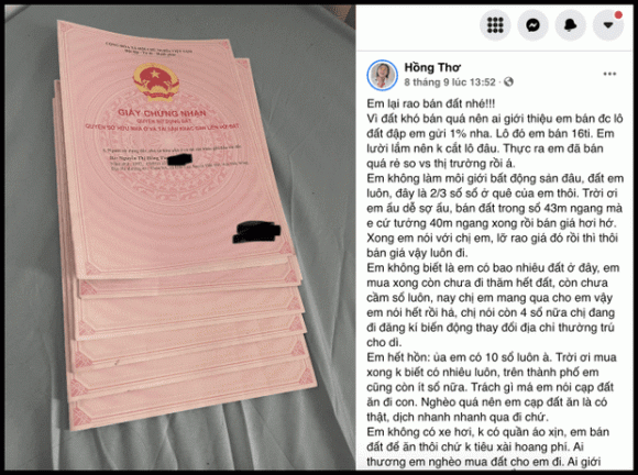 Mới đây, Thơ Nguyễn đã khiến nhiều người bất ngờ khi xuất hiện trong vai trò mới - đại gia bất động sản. Trong một bài đăng rao bán đất, nữ Youtuber khiến mạng xã hội choáng trước khối tài sản khủng của cô.