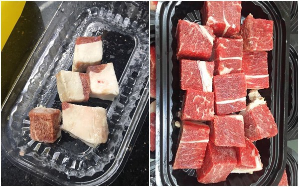 Đặt khai thịt bò về nhúng lẩu nhưng khi nhận về chẳng ai nghĩ đây là thịt bò.