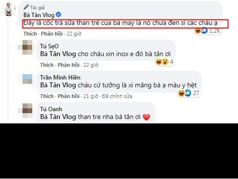 Đáng chú ý, hầu hết những ai khi nhìn thấy cốc trà sữa đều tưởng bà Tân "đổ bê tông", "chát xi măng" mời các cháu ăn, bởi màu của nước uống bà làm quá đặc biệt.